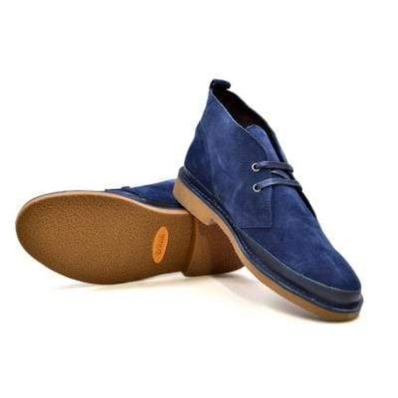 British Walkers Cambridge Men's Blue Suede Desert Boots - Picture 7 of 7
